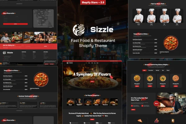 Sizzle - Fast Food & Restaurant Shopify Theme